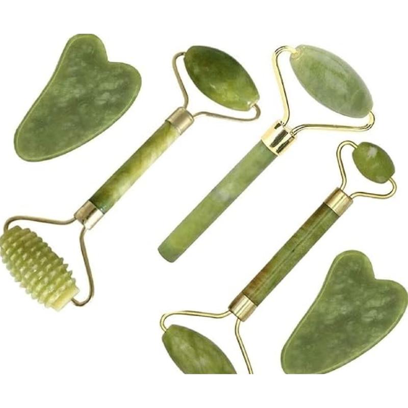 Fuvooi Jade Gua Sha Facial Massager Set - 5 in 1 Skin Care Tools for Relaxation, Toning, and Lymphatic Drainage - Comfort