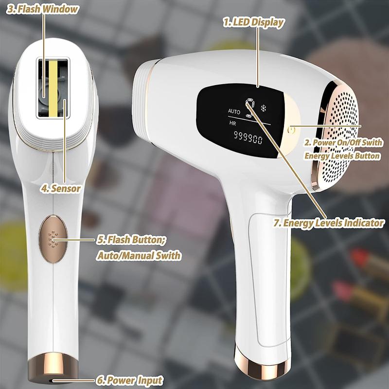 Laser Hair Removal, Permanent Hair Removal Device, Painless At-Home IPL Hair Removal for Women and Men for Face Armpits Legs Arms Bikini Line