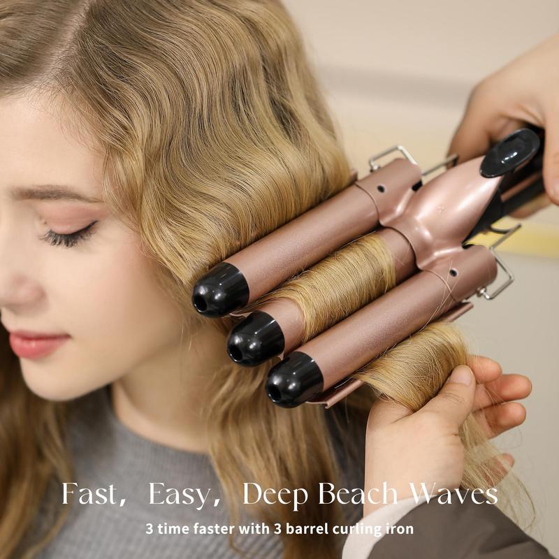 5 in 1 Hair Curler Set, 1 Box Ceramic Hair Curler & Interchangeable Curling Irons & Gloves & Hair Clips, Hair Styling Tool for Women