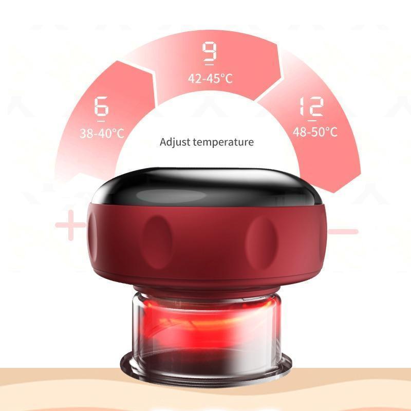 Electric Smart Heating Cupping Massager, 12 Gears Smart Vacuum Suction Body Massage Tool, Portable Rechargeable Massage Tool for Body Care Christmas, Christmas Gift