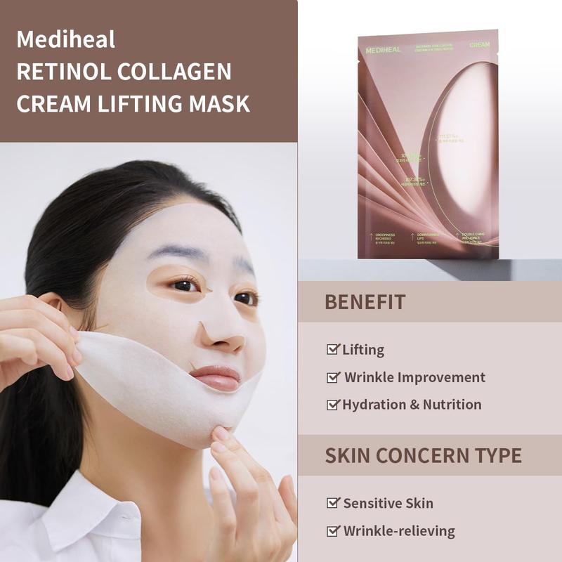 [ MEDIHEAL ] Retinol Collagen Ampoule Lifting Mask 10-PACK Skincare Firming Sheet Mild Sensitive Comfort Skin Repair