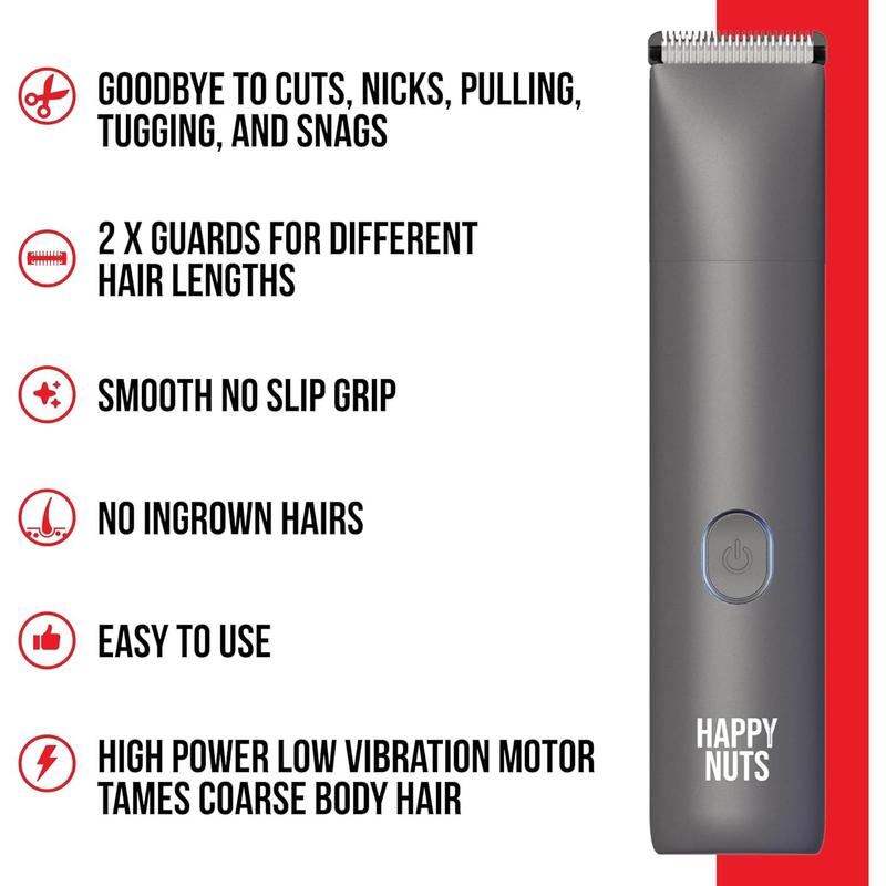 The electric groin & body hair trimmer for men-Mens Body Groomer kit for privates-smooth ball & pubic hair shaver (graphite) Waterproof Stainless Stainless Steel Steel