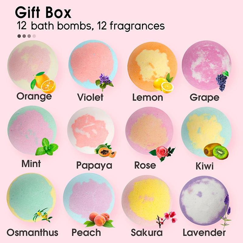 Bath Bomb, Colorful Bath Fizzie, Natural Handmade Bath Bomb Rich In Essential Oil For Women, Romantic Gift For Birthday, Summer Set