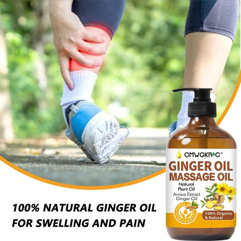 2 Pack Ginger Oil Lymphatic Drainage Massage,Belly Drainage Ginger Oil-Warming Tired Sore Muscle Ginger Massage Oils With Natural Arnica Extract,Grapeseed Oil,Vitamin E Massage Oil for Massage rapy