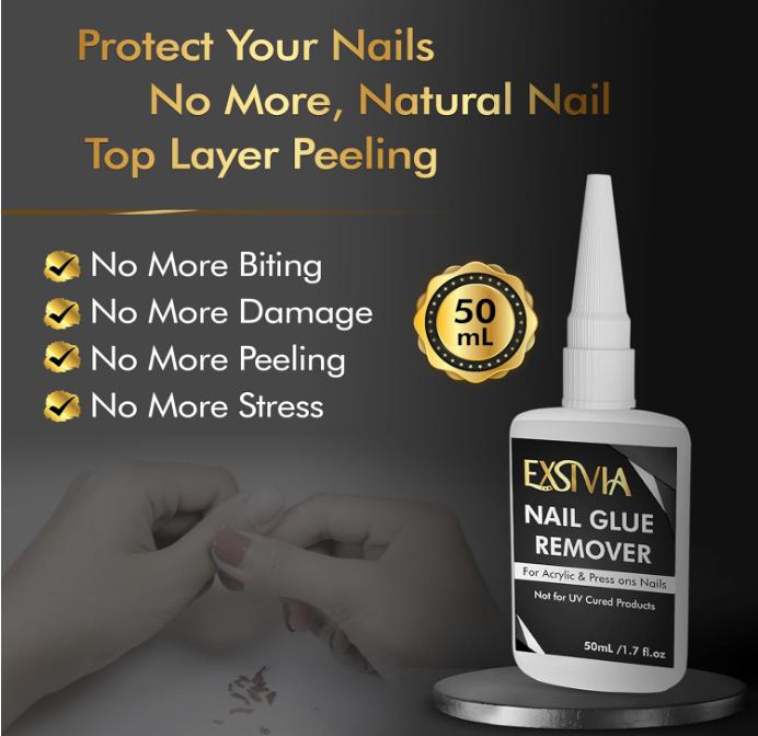 Nail Glue Remover for Press On Nails, Acrylic Nails & Glue On Nails - 50mL Non-Acetone, Gentle & Odorless Debonder Serum