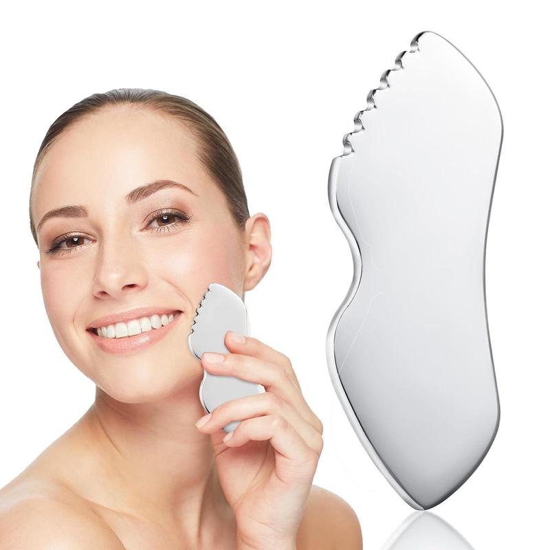 Stainless Steel Gua Sha Facial Tool, 1 Count Body Lymphatic Drainage Massager, Face Guasha Face Sculpting Tool, Skin Care Tool for Women & Girls