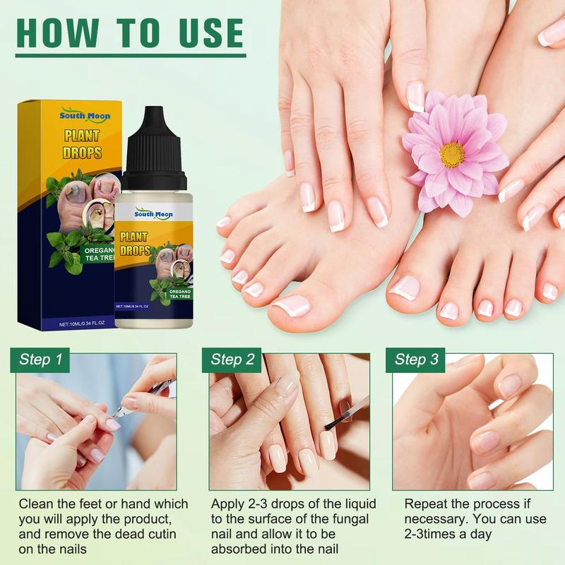 Plant Drops for Nails Care, Promote Strong And Healthy Nails, OreganoTea Tree, Tea Tree and Oregano Oil