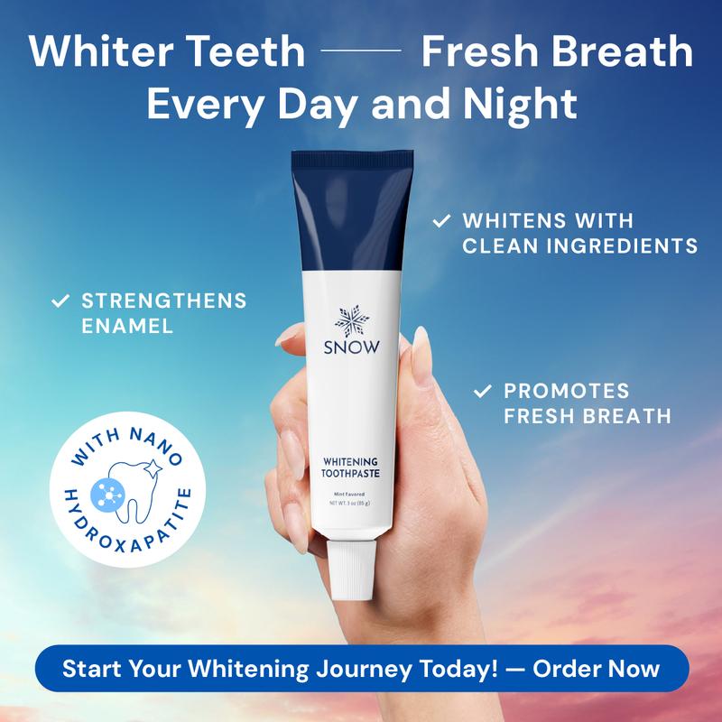 SNOW Nano-Hydroxyapatite Whitening Toothpaste | Oral Care with Kaolin | Non-GMO & Enamel Safe Teeth Whitening Antibacterial Toothpaste | Mint Flavor