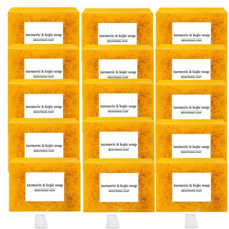 Lemon & Turmeric Soap Bar, 18pcs set Moisturizing Body Wash Soap Bar, Deep Cleansing Comfort Body Care Soap for Women & Men, Brightening Skin Care Products