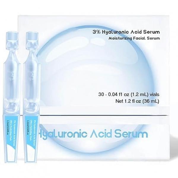 3% Hyaluronic Acid Serum for Skin Repair,Hyaluronic Acid Tubes -Deep Hydration Moisturizing Skincare 1.2ml*30 box