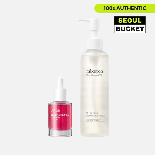 [Anua] NIACINAMIDE 10% + TXA 4% DARK SPOT REMOVING SERUM 30ML & [MIXSOON] Bean Cleansing Oil 195ml facial serum bean essence