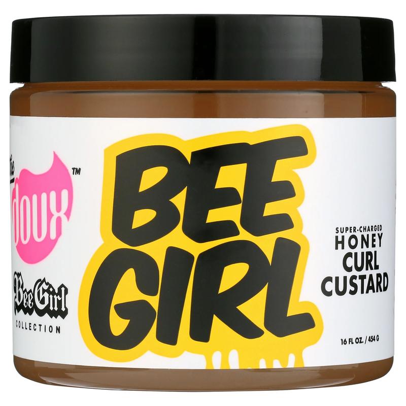 The Doux Bee Girl Honey Curl Custard 16 oz - Moisturizing Female Hair Gel - Moisture Frizz Haircare