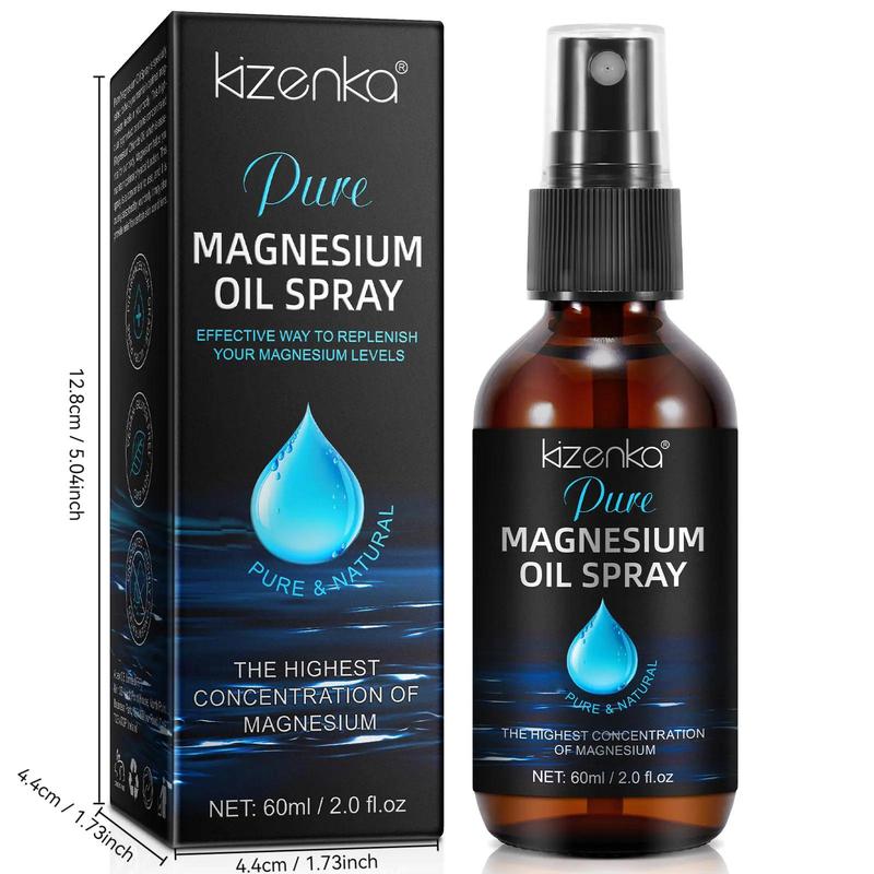 Magnesium Oil Spray, 2 Counts Moisturizing Oil Mists for Face and Body Massage, Hydrating Body Care Product for Women & Men Daily Use