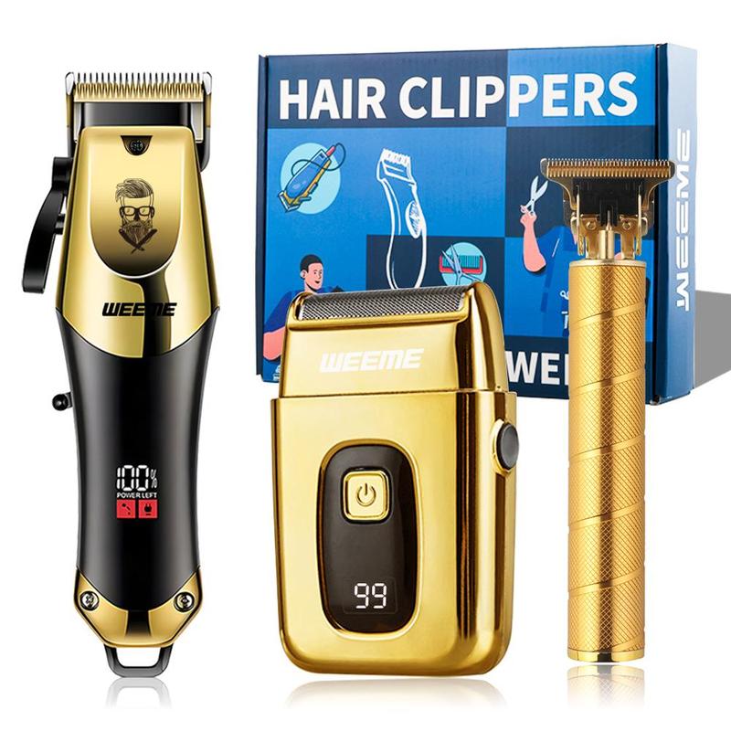 Professional Hair Clipper Set, 1 Set Hair Trimmer & T-blade Trimmer & Accessories, Great Gifts for Boyfriend, Father's Day Gift, Barber Kit, Barber Clippers, Hair Cutting Machines