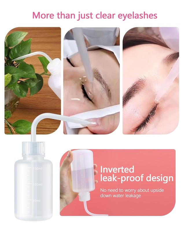 Lash Shampoo for Lash Extensions Daily 60ML Lash Extension Cleanser with Lash Fan Cleaning Brush Rinse Bottle and 50 Pcs Mascara Brush, Rich Foam Lash Wash for Eyelash Extension Home Use