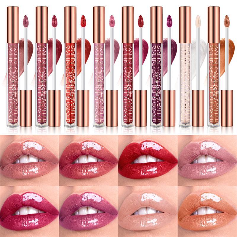 Long Lasting Glittering Lip Gloss, Shimmering Lip Glaze, Tinted Moisturizing Liquid Lipstick, Glossy Lip Glaze Stick, Plumping Lip Oil Lip Stick for Girls