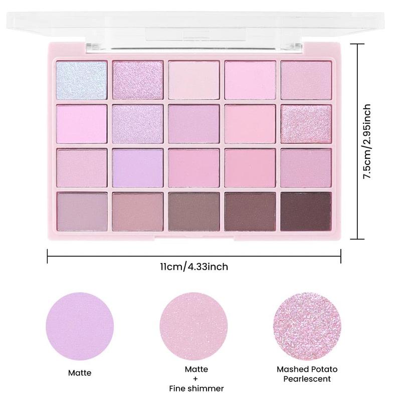 20 Nude Brown Pink  Shimmer Eyeshadow Palette for Eye Makeup,High Pigmented Beige  Tan Eye Shadow Primers Powder Palet de sombras de ojos (04# Light Lavender)