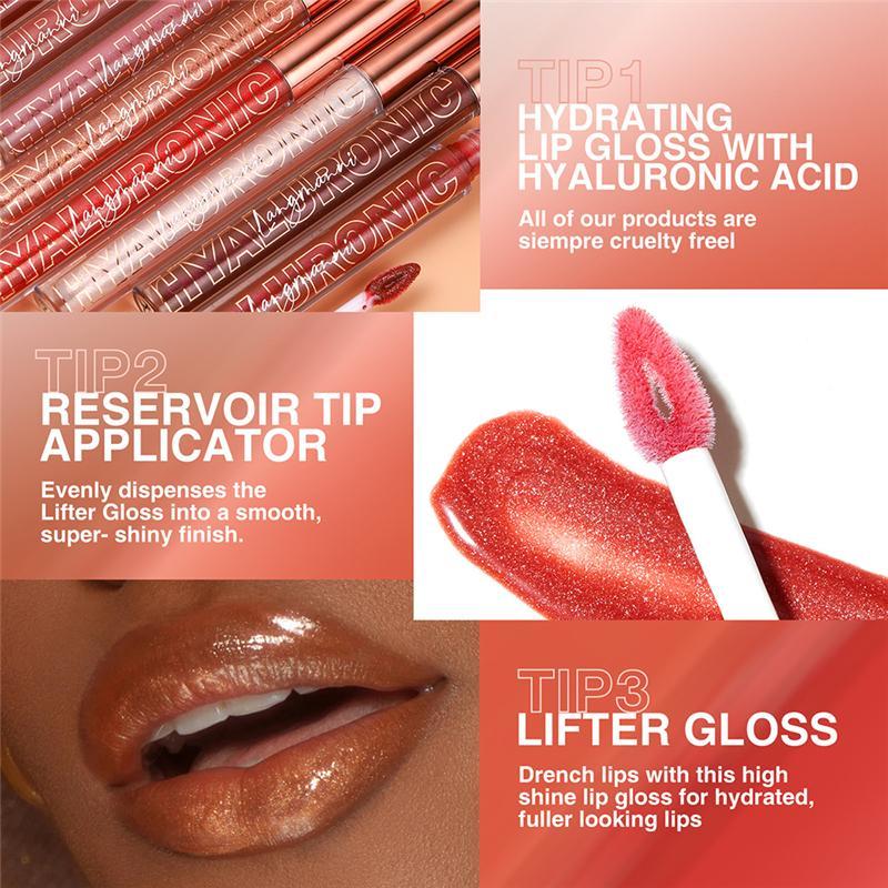 Long Lasting Glittering Lip Gloss, Shimmering Lip Glaze, Tinted Moisturizing Liquid Lipstick, Glossy Lip Glaze Stick, Plumping Lip Oil Lip Stick for Girls