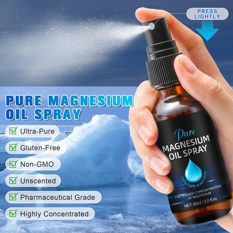 Magnesium Oil Spray, 2 Counts Moisturizing Oil Mists for Face and Body Massage, Hydrating Body Care Product for Women & Men Daily Use