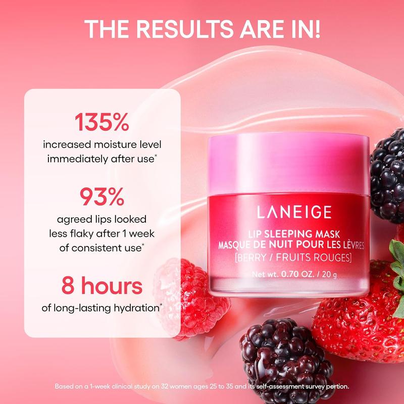 LANEIGE Lip Sleeping Mask: Nourish, Hydrate, Vitamin C, Murumuru & Shea Butter, Antioxidants, Flaky, Dry Lips.Christmas