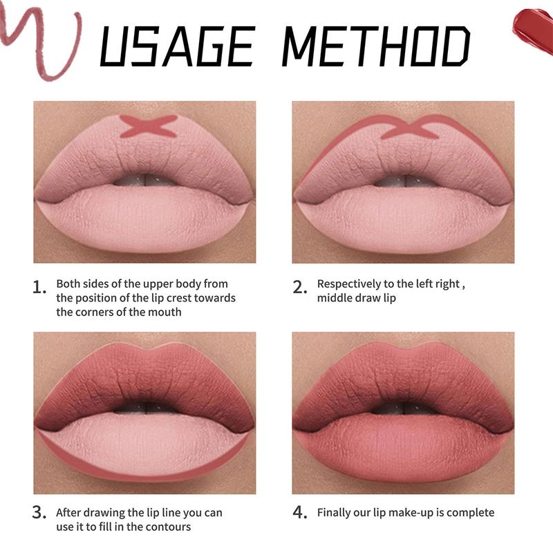 Long Lasting Matt Lip Liner, Cosmetic Lip Liner Set, Lighter Lipstick Beauty Products Makeup Products Eyeliner Lipliner