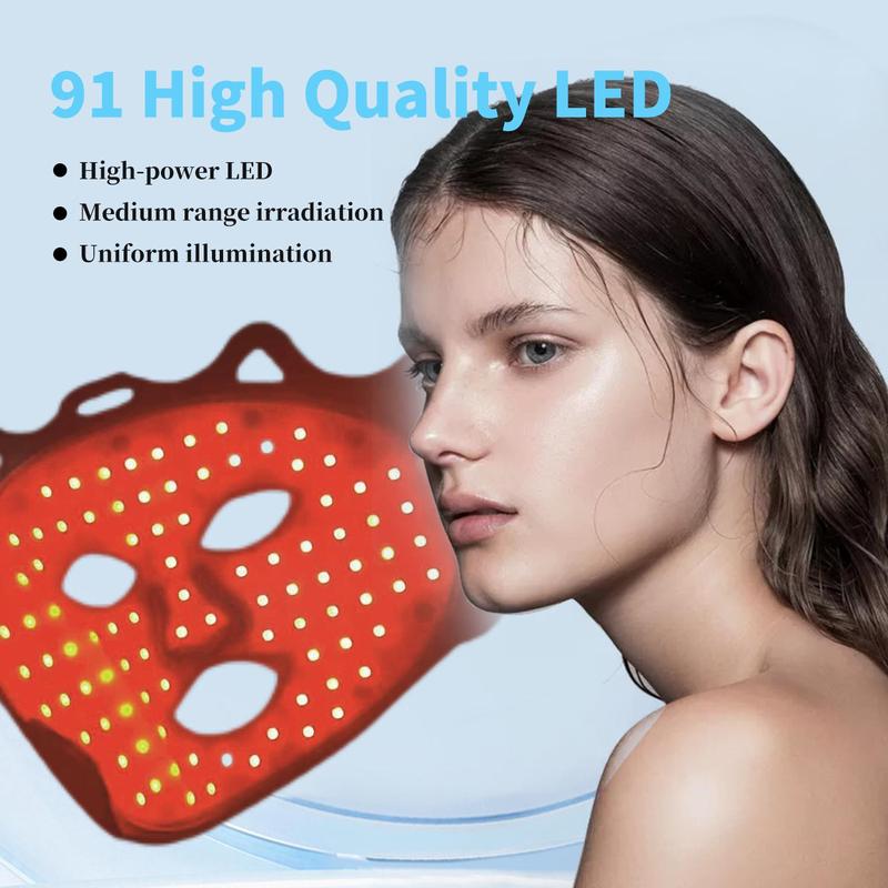 LED Light Facial Mask, Rechargeable Facial Mask with 7 Color LED Light, Facial Skin Care Mask, Professional Facial Beauty Instrument for Women