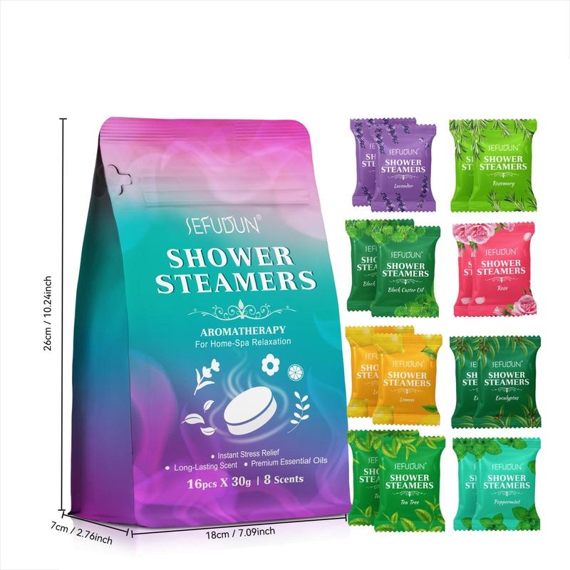 SEFUDUN Bath Essential Oil Effervescent Tablet 16pcs, Plant Flower Aroma, 8 Kinds Of Fragrance & Functions, Optional 1 2 Bags, Can Give The Body Nutrition, Help The Body To Discharge Toxins, Water Instant, Easy To Use, Pleasant Smell, Relax The Body