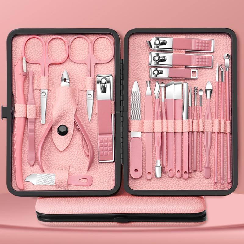 Portable Nail Clipper Set, 1 Set Stainless Steel Nail Clipper Kit, Professional Manicure & Pedicure Tool Set, Nail Art Set for Home & Travel