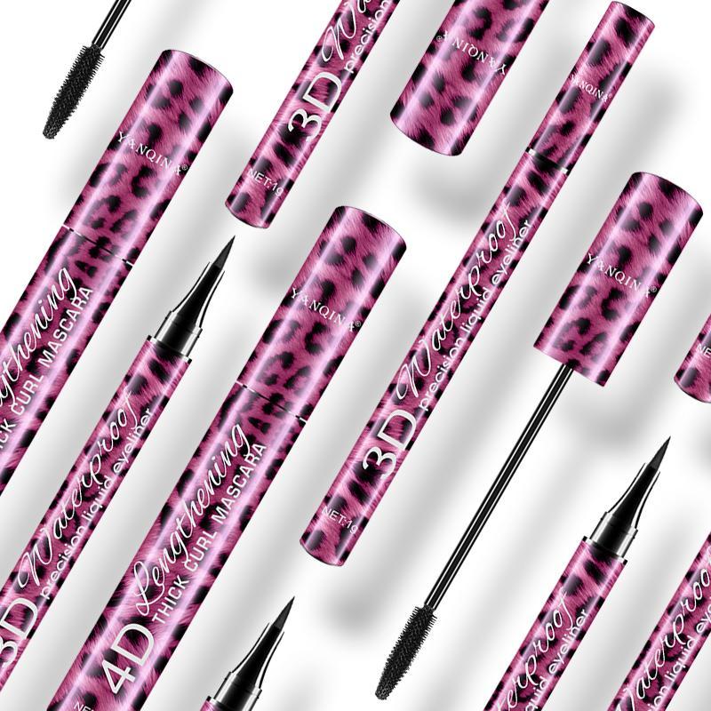 Hot Pink Eyeliner & Mascara Makeup Set, Waterproof Eye Makeup Kit, Eyelash Extensions Mascara with Eye Makeup Enhancement Liquid Eyeliner, Cosmetic Gift