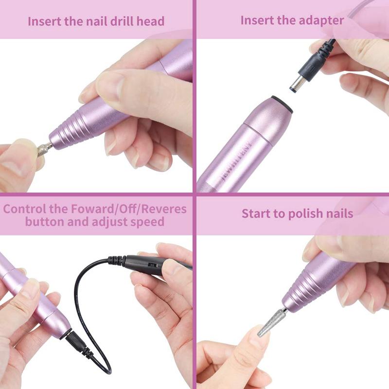 Electric Nail Drill Machine Professional 25000RPM Portable Manicure Pedicure Polishing Shape Tools Efile Nail File Drill Kit for Acrylic, Removing Acrylic Gel Nails. Nail Art