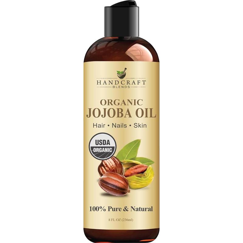 USDA Organic Jojoba Oil - 8 Fl Oz - 100% Pure and Natural - Premium Grade Oil for Face, Body and Hair - Anti-Aging Oil - Cold-Pressed and Hexane-Free - Packaging May Vary