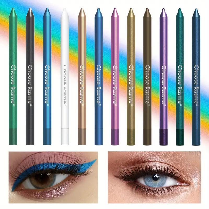 Eye Liner Pen, 12pcs set Long Lasting Waterproof Shimmering Eye Liner Pencil, Professional Eye Makeup Set, Great for Beginner