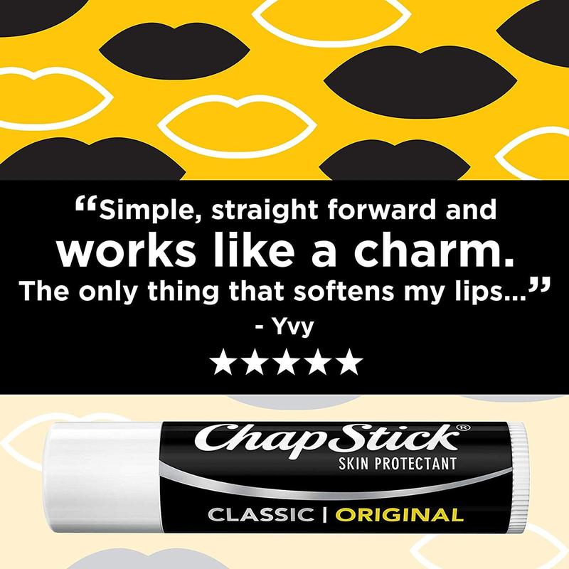 ChapStick Classic Original Skin Protectant Lip Balm, Moisturizing Lip Care, 3 Tubes (Pack Of 1)