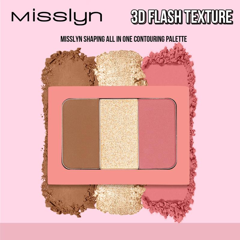 3-color Contouring Palette Bronzer Highlighter Palette, Concealer Palette Makeup Palette, 3 in 1 Highlighter & Contour & Blush Palette