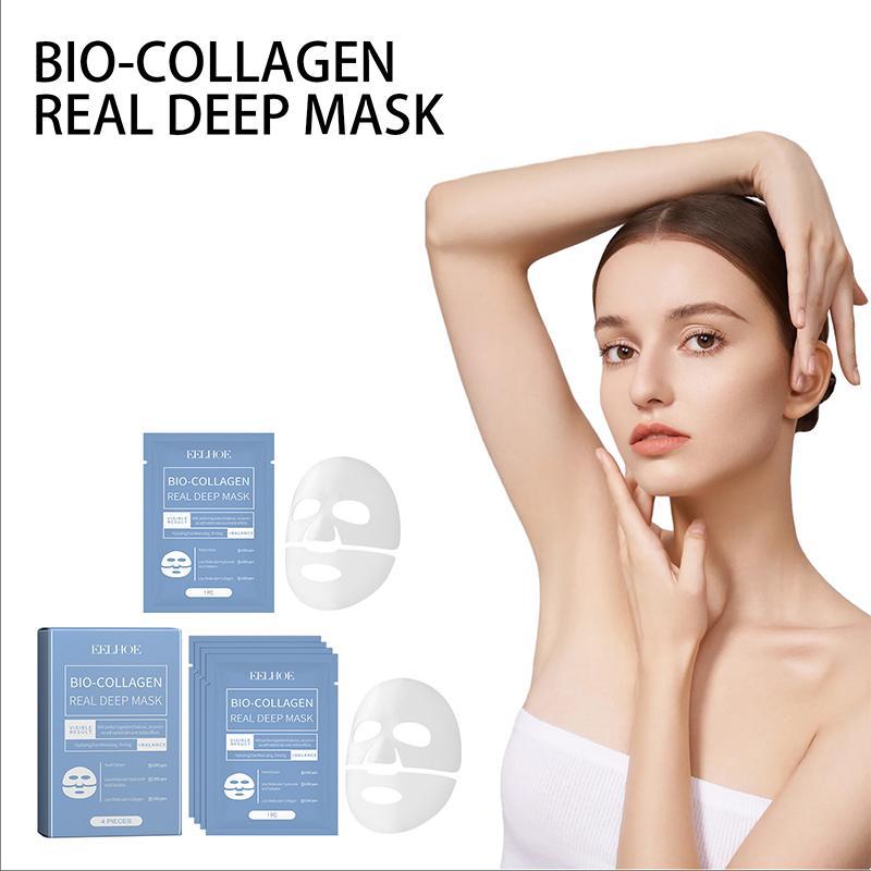 4-count Collagen Face Mask, Hydrating Face Mask, Nourishing Face Mask, Moisturizing Face Mask, Face Masks for Women, Skin Care Products, Moisturizer for Face, Fall Gift Skin Repair Comfort