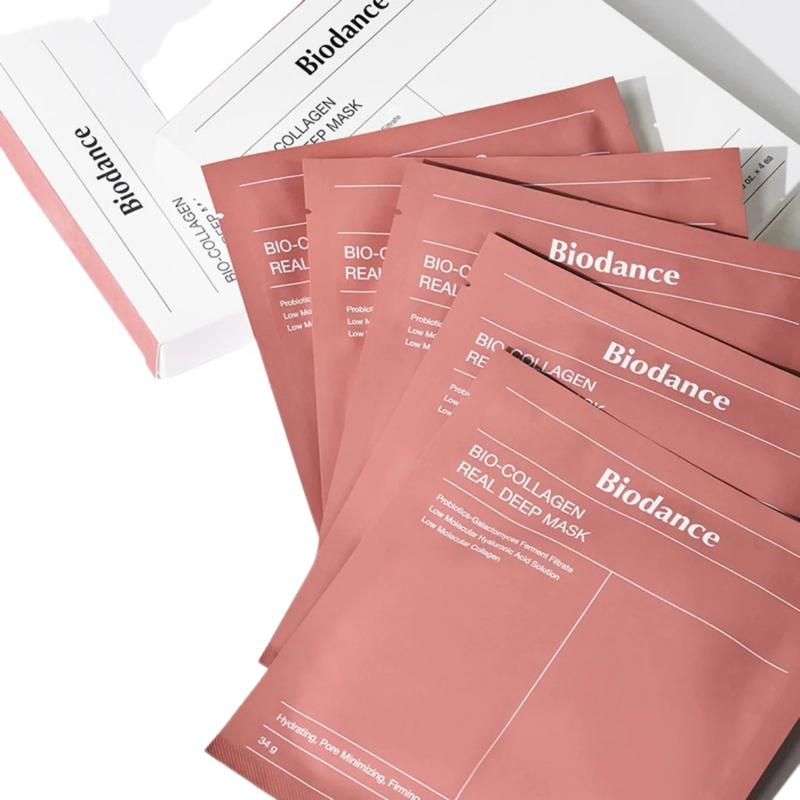 [Official BIODANCE Partner] Bio-Collagen Real Deep Mask 4ea, Hydrating, Pore Minimizing, Hyaluronic Comfort Mask Sheet, Korean Skin Repair)