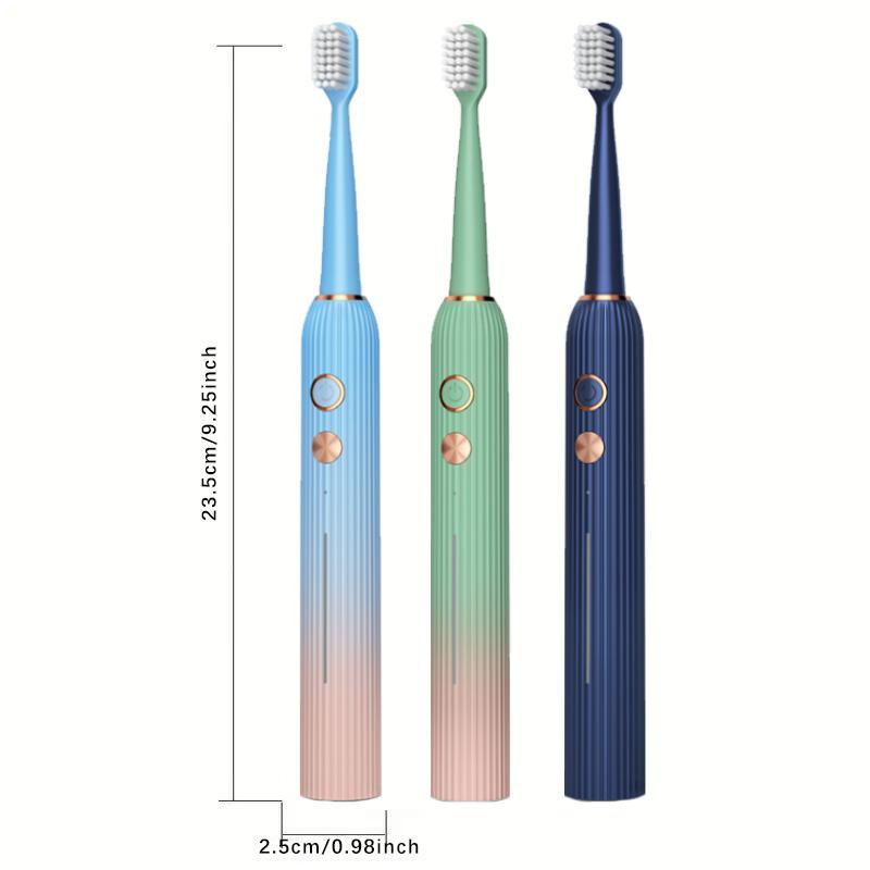 Portable Electric Toothbrush, 1 Box USB Rechargeable Sonic Toothbrush with 8 Counts Brush Heads, Intelligent Timer Toothbrushes for Adults