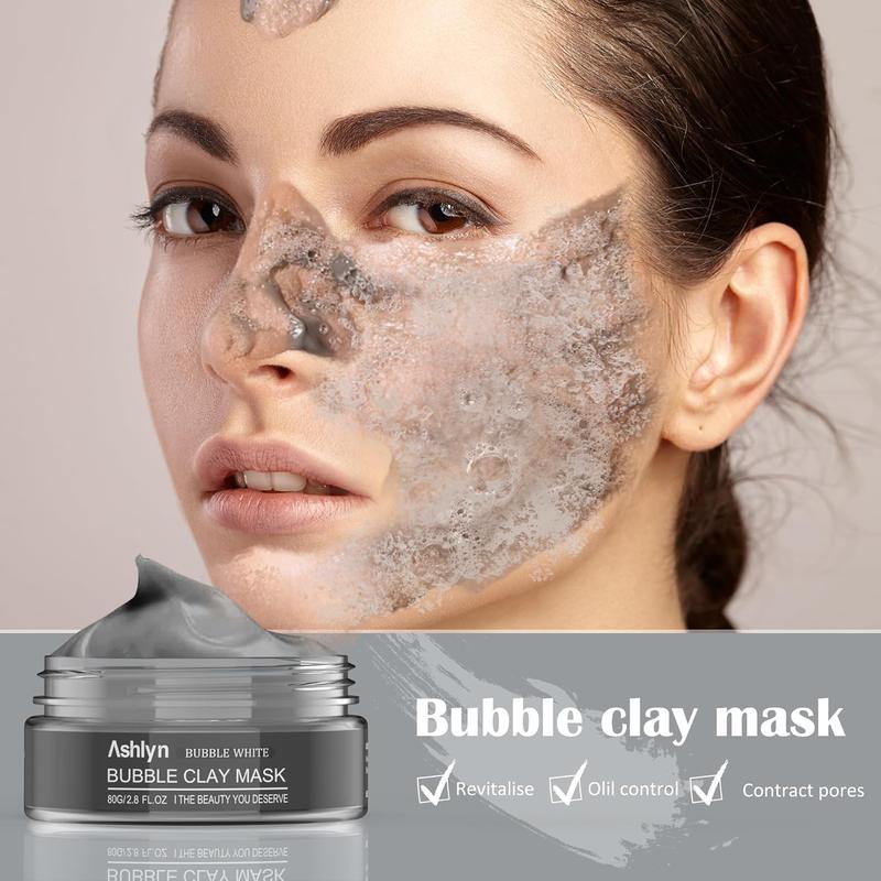 3 S Clay Mask Set, Green Tea Clay Facial Mask, Rose Face Masks Skincare, Dead Sea Bubble Deep Cleanse Mask, Organic Facial Masks for Women, Face Mask