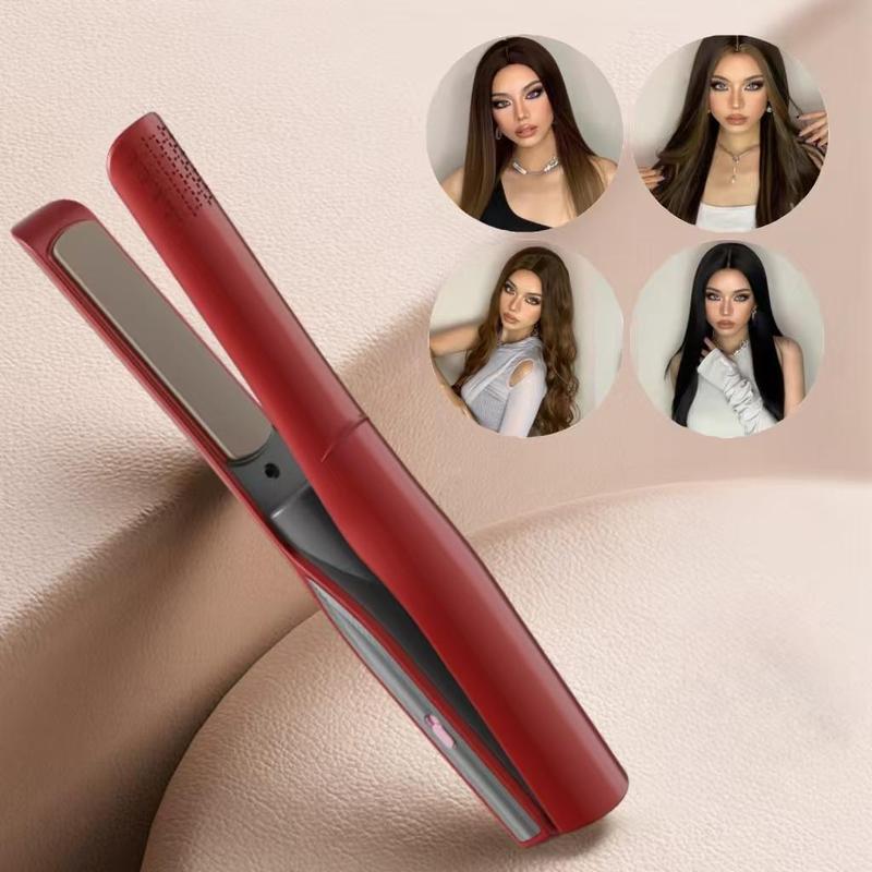 2 in 1 Wireless Mini Portable USB Hair Straightening & Curling Iron, Smart Temperature Control Hair Straightener, Hair Styling Tool for Home & Travel