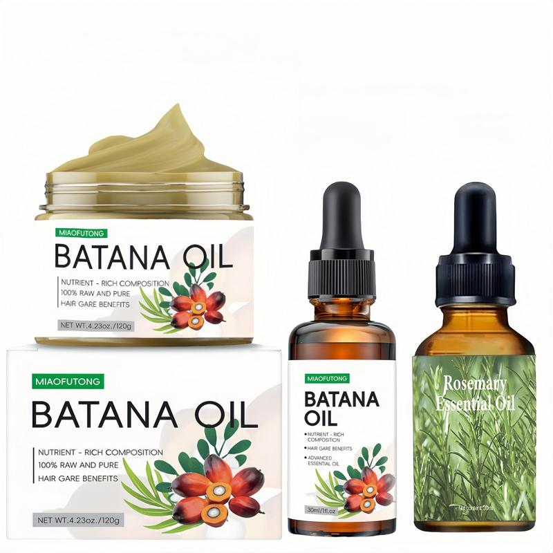 Batana Oil & Rosemary Mint Scalp & Hair Strengthening Oil, 3 Counts set Hair Care Products, Hair Care for Women & Men for All Hair Types