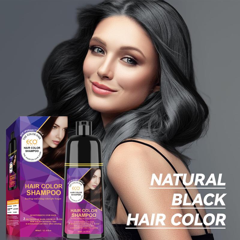 ECO FINEST Hair Dye Shampoo 3 In 1 Herbal Hair Dye Color Shampoo Gentle For Woman And Men Hair Dye For Gray And Dark Hair Wine Rend And Chestnut Brown And Grape Purple And Black Four Colors Hair Dye Shampoo, Long Lasting &