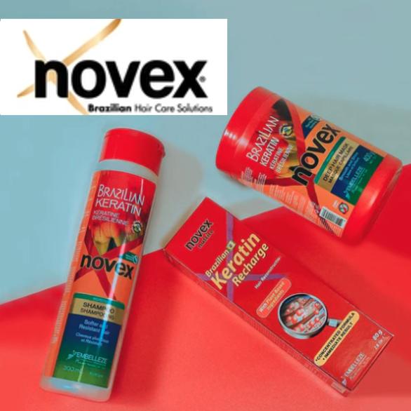 Novex Brazilian Keratin Hair Treatment Recharge Bundle - Ultra Concentrated Formula for Daily Care - Unisex - Haircare, Conditioner