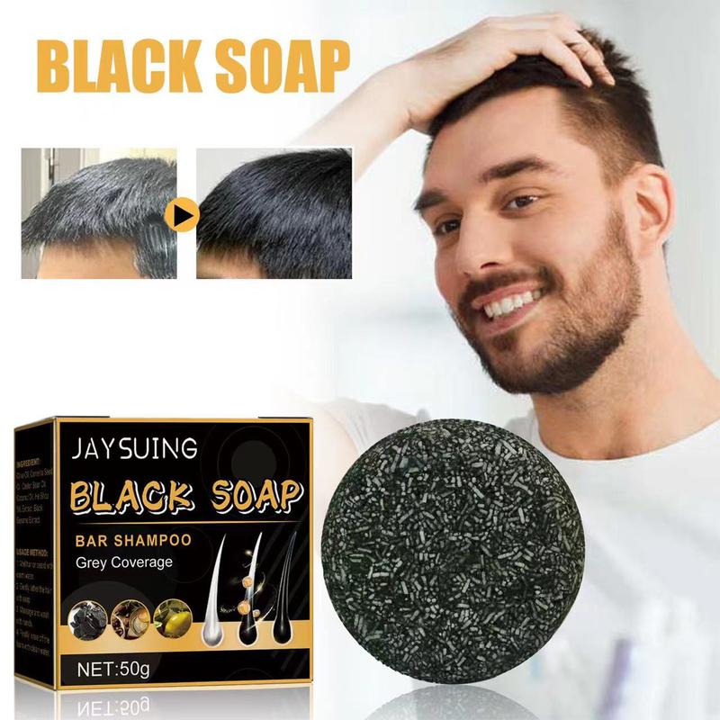 Black Soap for Gray Hair, Gray Hair Reverse Bar Shampoo, 1.7 Oz，Gray Hair Reverse and Coverage Bar Soap - Natural Hair Darkening Shampoo for Fast Black Hair Charcoal Conditioner