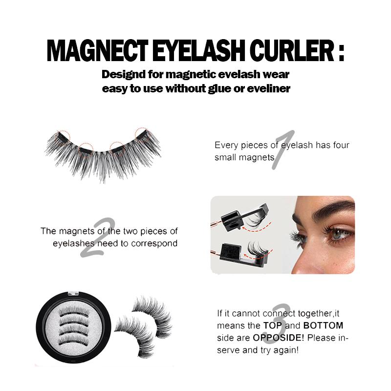 Magnetic Eyelashes without Eyeliner - Reusable Dual Magnetic lashes with 8 Pair, Looking Natural No Glue 3D False Eyelashes Kit with Applicator, Reusable & Waterproof, No Glue, Easy to Wear