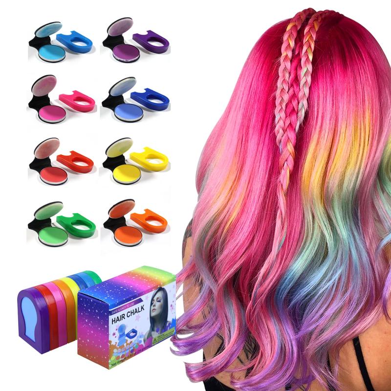 Washable Temporary Hair Chalk set 8 pcs,Temporary Hair Color Dye, Temporary Hair Dye For Girls New Year Birthday Party,Christmas, Halloween