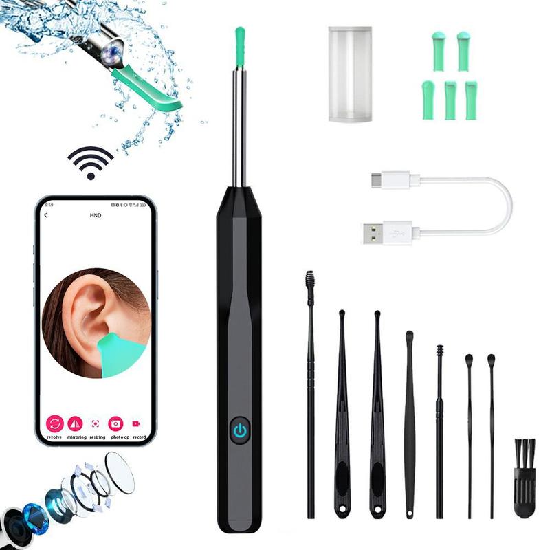 Visual Ear Cleaner with HD Camera & LED Light, 1 Set USB C Rechargeable Wireless Ear Wax Removal Tool, Smart Visible Earwax Cleaning Tool