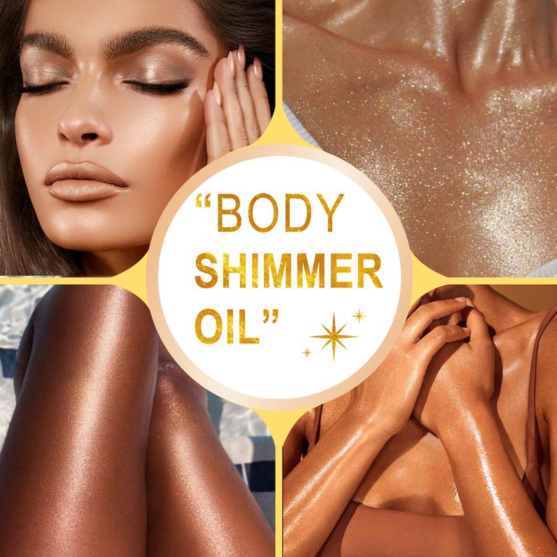 2024 Summer Viral - Ikzee Shimmer Body Oil, Glitter Body Moisturizing, Light Shimmering Glow, massage oil(3.38 Fl Oz Pack of 1)