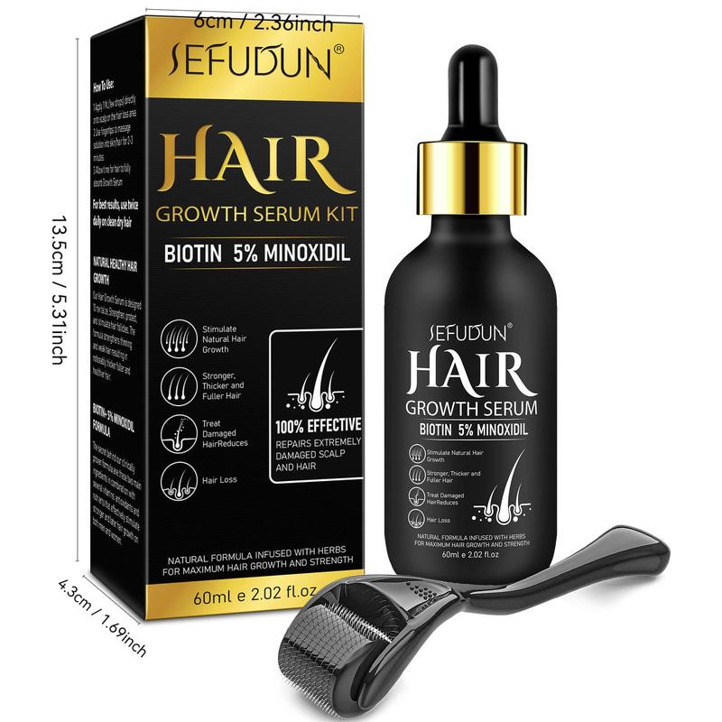 Hair Strengthening Serum with Micro-needle Roller, 1 Box Nutrual Hair Care Essence, Hair Care & Styling Product for Men & Women, Christmas Gift