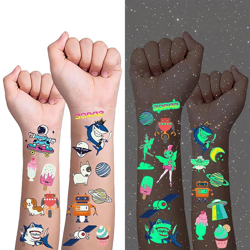 360 Kinds Luminous Tattoos For , Robots Sharks Cars Various , Etc Mixed Styles Temporary  Stickers For  And , Glow In The Dark Party Supplies,  Gifts Waterproof