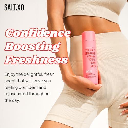 SALT.XO Intimate Care Gel for Women - Grapefruit Sensitive Yoni Gel Wash, pH Balance V Wash Cruelty-Free Feminine Hygiene Products (8 Fl Oz) - Comfort